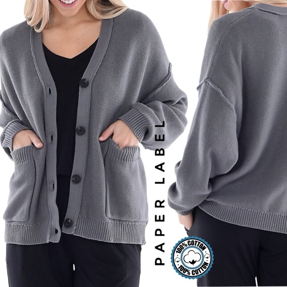 Paper Label Cardigan - Picture 1 of 12